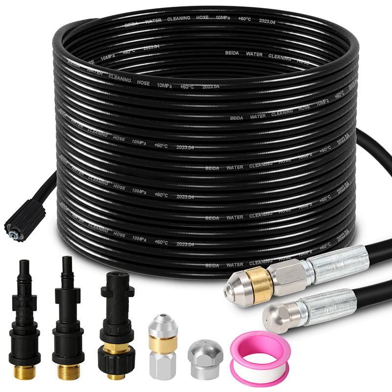 Randaco Kit Desatascador 20m 160bar Con Boquillas Rotativa Y Fija Y Adaptadores