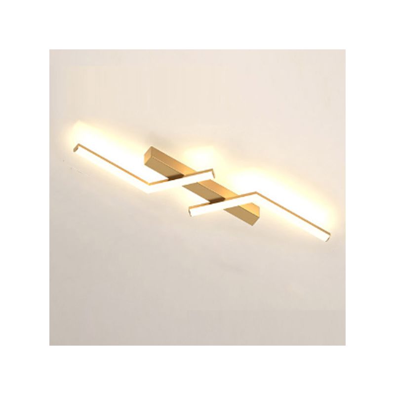Goldene Led-leuchte, Warmes Licht, Lange Led-streifenleuchte Für Die Decke, Nachtlicht Für Den Innenbereich, Deckendekoration – 120 Cm