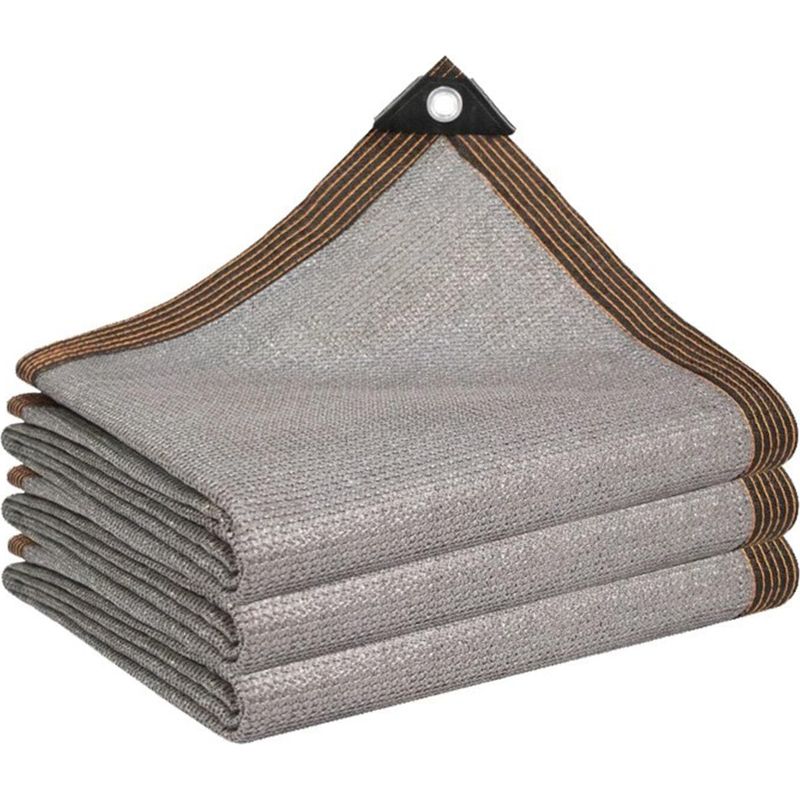 Obosoe 2 Stück Perforiertes Schattiergewebe 1 M X 10 M, 90 % Schattierungsgrad, Geeignet Für Pflanzen, Gärten Und Autos, Grau.