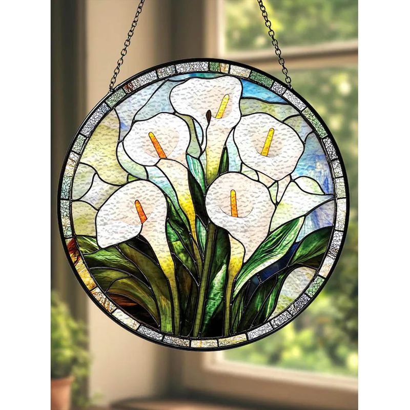 Buntglasdekoration, Calla-lilie, 12,5 Cm, Sonnenfänger