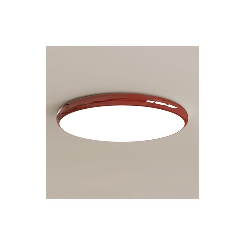 Runde Led-deckenleuchte, 40 Cm Durchmesser, Moderne Metall-deckenleuchte, Wählbare Farbtemperatur Von 3000 Bis 6000 K, Für Schlaf- Und Wohnzimmer (rot)