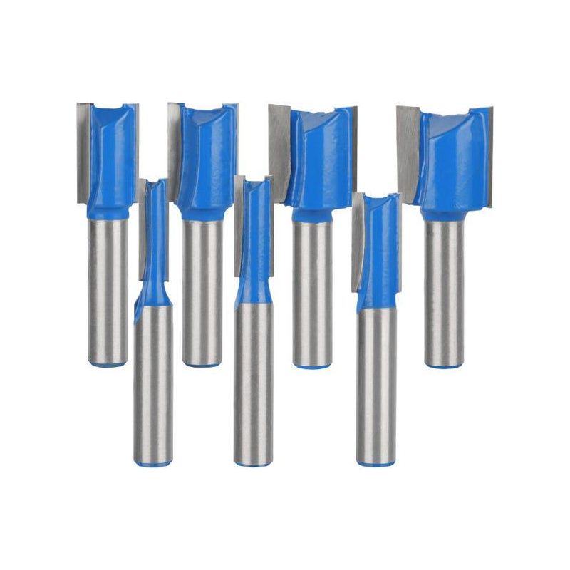 Fräser-set, Reinigungsfräser, Holzfräser 6/8/10/12/14/18/20 Mm, Fräser-set Mit Muster, 8 Mm Blau, 7-teilig