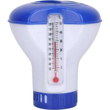 Schwimmender Pool-chlor-dosierer Mit Thermometer, Automatischer Chlor-dosierer Für Alle Pools, Spas, Whirlpools, Aquarien Und Fischteiche