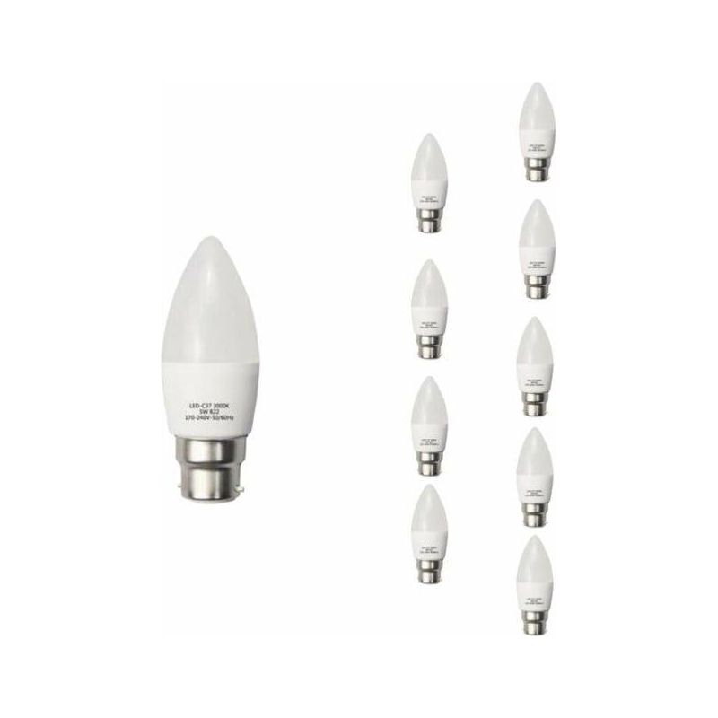 Led-ampulle B22 6w 220v C37 180° (10er-pack) – Kaltweiß 6000k – 8000k
