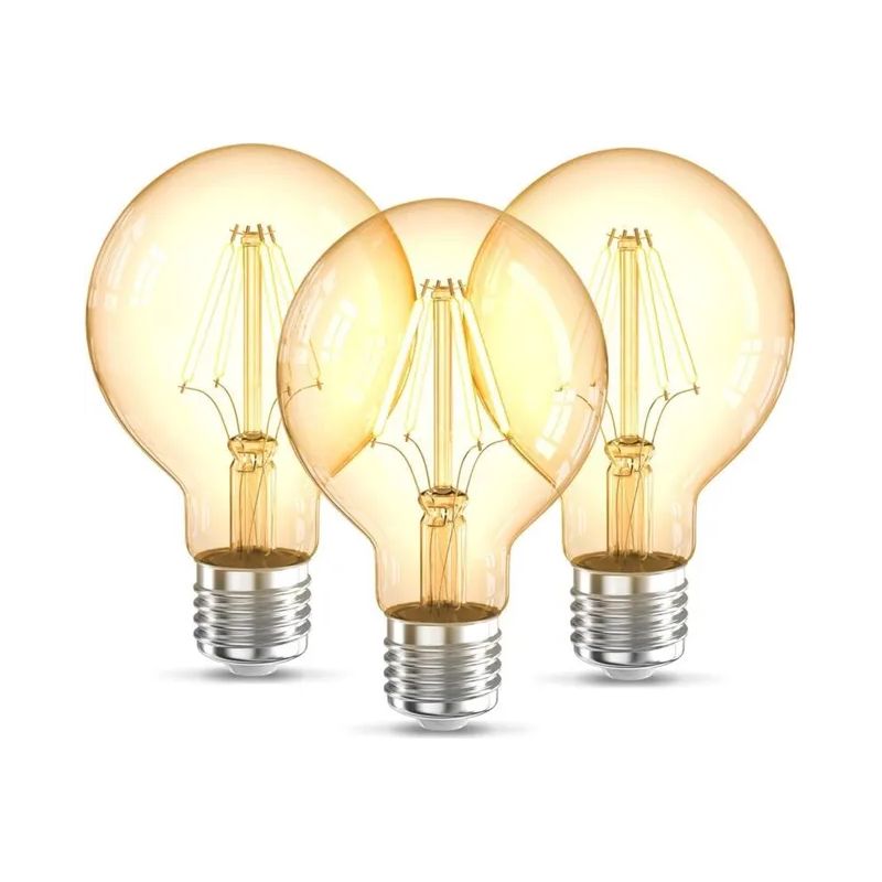 Set Mit 3 Vintage-edison-led-glühbirnen G80 I E27, 4 W, Warmweiß 2200 K, 320 Lm Lichtstärke, Retro-glühbirne