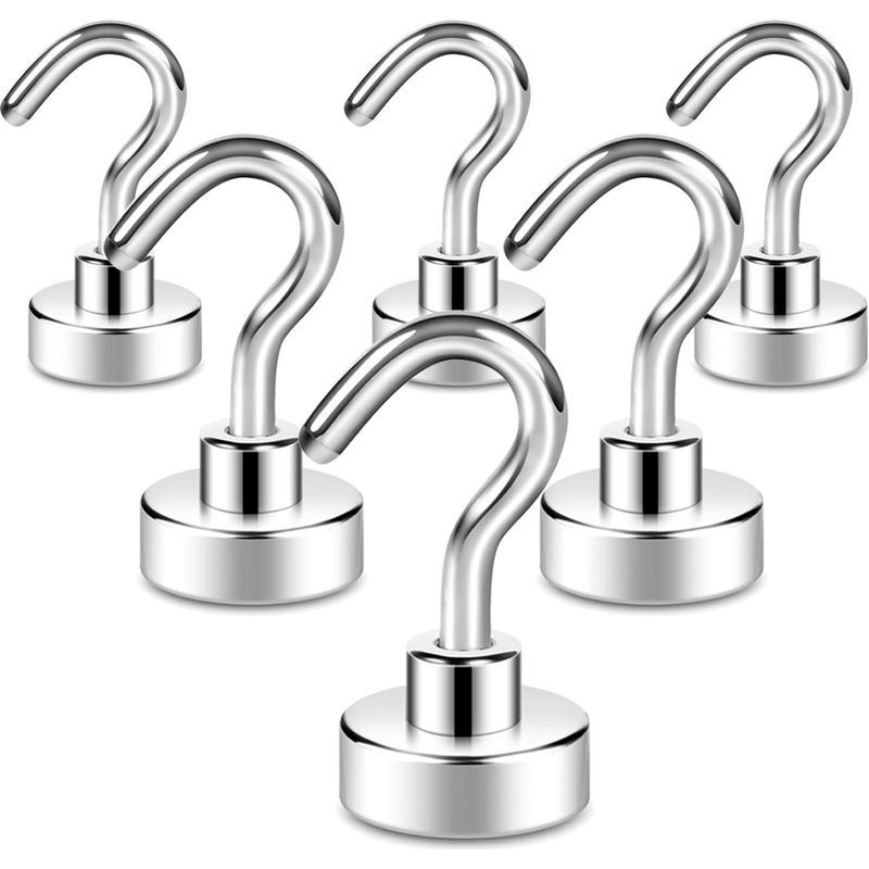 6er-set Magnethaken, Starker 41-kg-magnet Mit Kühlschrankhaken, Robuster Magnetischer Deckenhaken, Kreuzfahrthaken