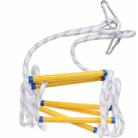 Feuerleiter Aus Seil, Robuste Feuersicherheitsleiter Mit Karabinern, 3 M