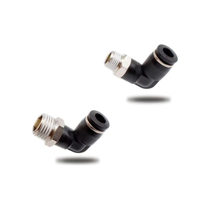 Stück Pneumatische Verbinder, Schnellkupplungen Mit Außengewinde, Schwarzer Pneumatischer Winkelverbinder (6 Mm, 3/8")