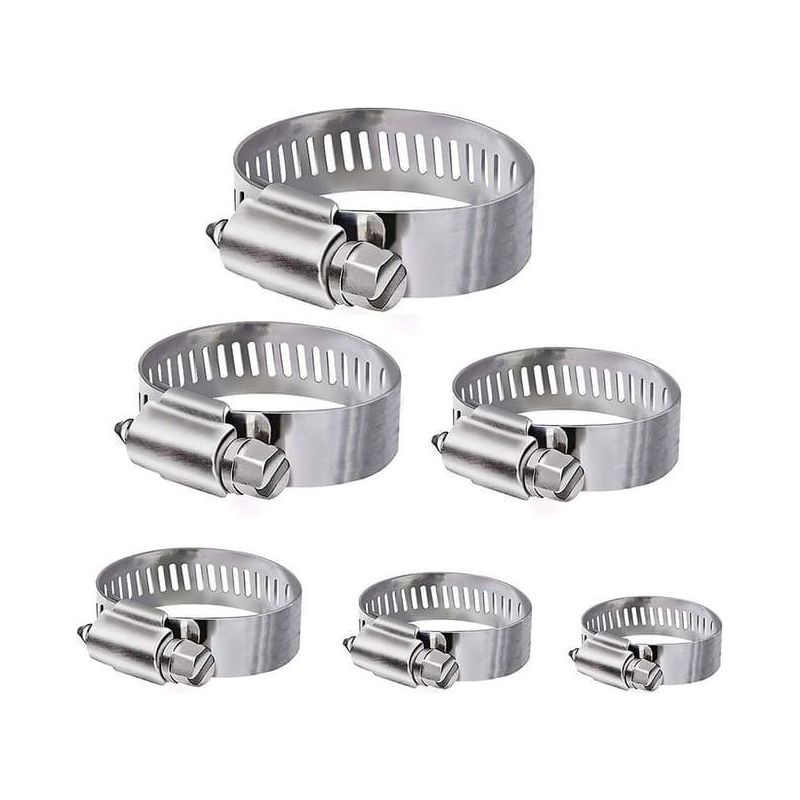 Schlauchschellen, 36 Stück, Verstellbar 6–51 Mm, Edelstahl-schlauchschellen, Sortiment In 8 Größen Für Haushaltswasserschläuche