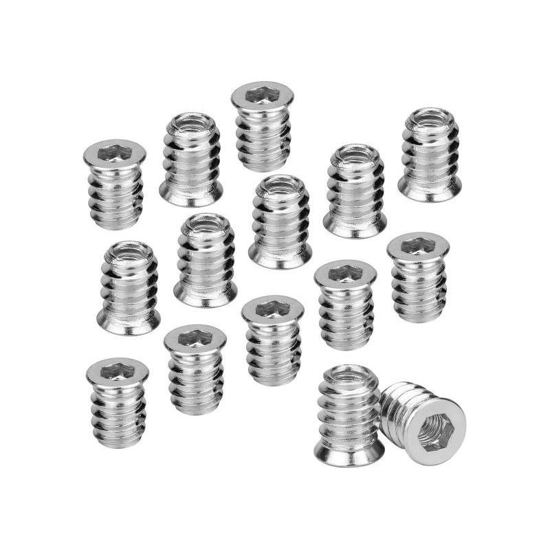 100 Stück M6 X 15 Mm Gewindeeinsatz-sechskantmuttern Für Holz, Einsatz One Klb