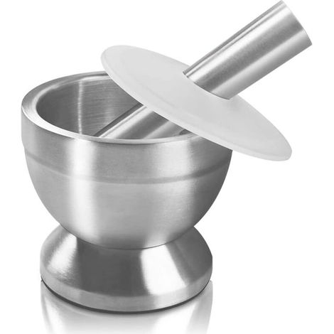 Mörser Und Stößel, Küchenmörser Und Stößel Aus 18/8 Edelstahl Für Knoblauch, Gewürze, Kräuter, Medikamente, Pillen