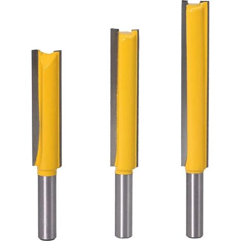 8-mm-nutfräser-set, 3 Extra Lange Hartmetallfräser, Schnittlänge 50/63/76 Mm, Für Hartholz