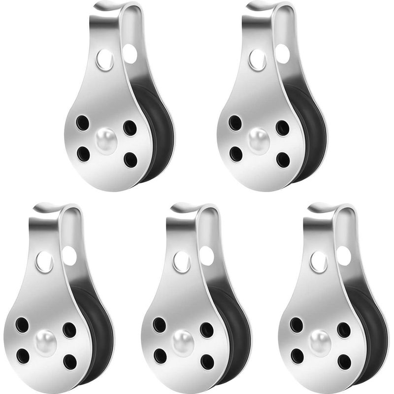 5-teiliges Flaschenzugset, Robuste Heberolle Aus Edelstahl, Einzelne Heberolle, 50 Kg Tragkraft, Für Wäscheleine, Kajak, Segel