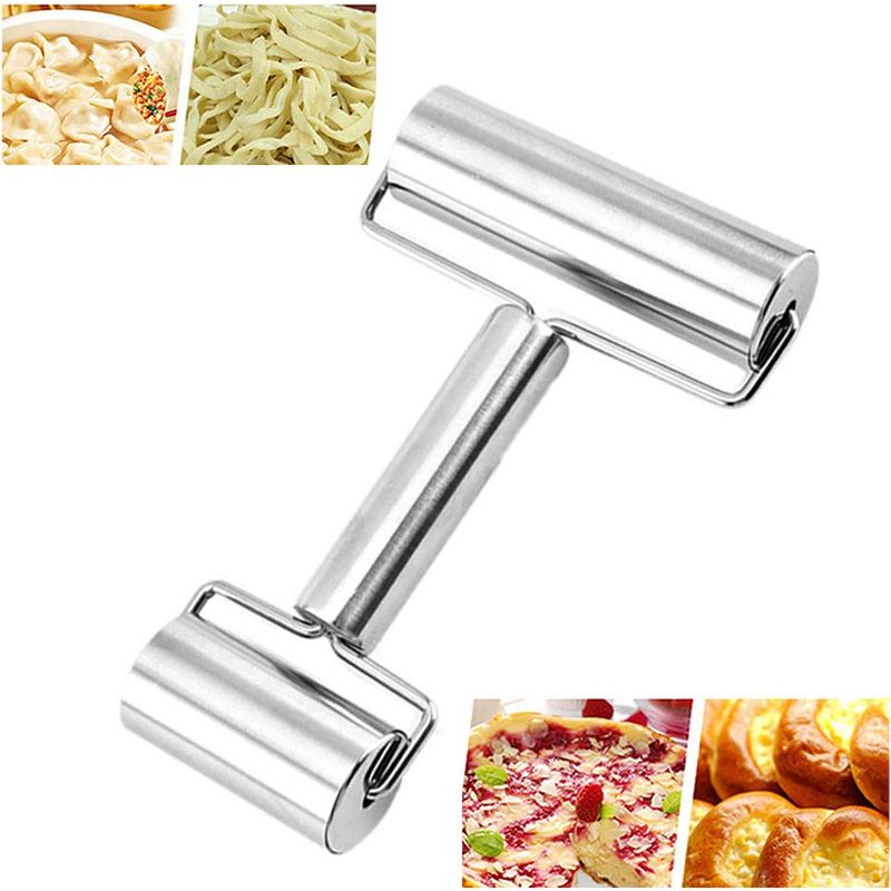 Rostfreies Nudelholz, Teigausrollwerkzeug, Doppelnudelholz, Antihaft-nudelholz, Bäckerei-nudelholz, Antihaft-metall-gebäcknudelholz