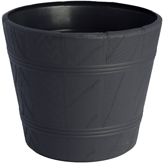 Holzähnlicher Blumentopf 3 Anthrazit Form-kunststoff