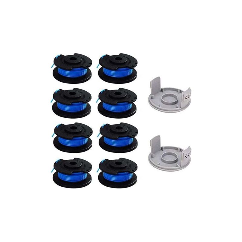Packung Mit 10 Ersatzspulen Für Ryobi Rasentrimmer – Kompatibel Mit Ryobi One+ Ac14rl3a – 1,65 Mm X 3,3 M Faden – 8 Spulen + 2 Kappen