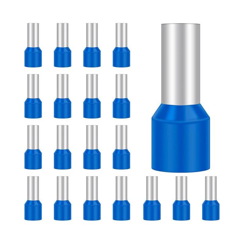100 Stück Blaue Kabelschuhe, Isolierte Kabelenden, Flexible Elektrische Drahtendverbinder (16 Mm² X 12 Mm)