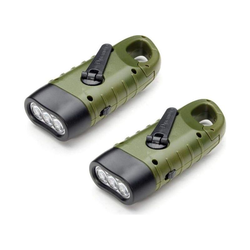 Wiederaufladbare Solartaschenlampe (2er-pack), Handkurbeltaschenlampe Mit Led-notlichtgenerator