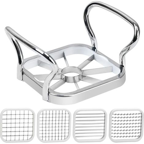 Kartoffelschneider – 5-in-1-kartoffelschneider, Obstschneider, Zerkleinerer Und Häcksler Aus Edelstahl – Leerer Apfel- Und Birnenschneider Aus Edelstahl