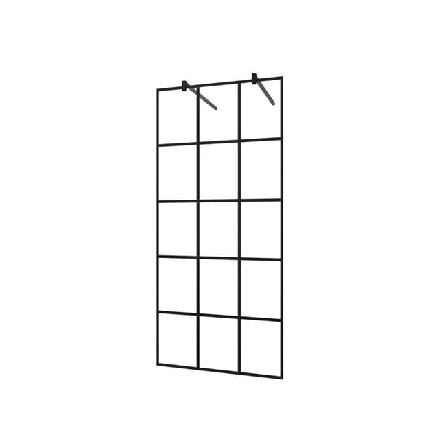Duschparadies Walk in Glas 137.7 x 200cm Duschabtrennung 8mm Nano Glas Dusche Duschtrennwand Gittermuster Mit Stabilisierungsstange x2