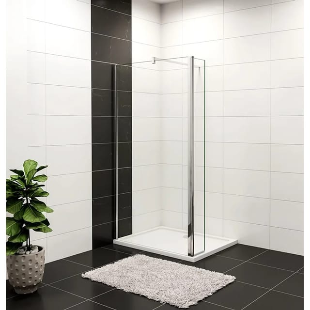 Duschparadies Walk In Dusche 50 x 200cm Mit 40cm Flipper 10mm Nano Glas Seitenwand Duschwand Klarglas Hochglanz Verchromt