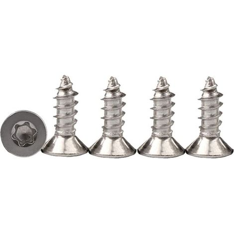 Inhhub 100 Stück M3 X 10 Vollgewinde-torx-senkkopf-holzschrauben Für Spanplatten A2 Standard Quincunx Edelstahl-selbstschneidschrauben Vollgewindebefestigung Für