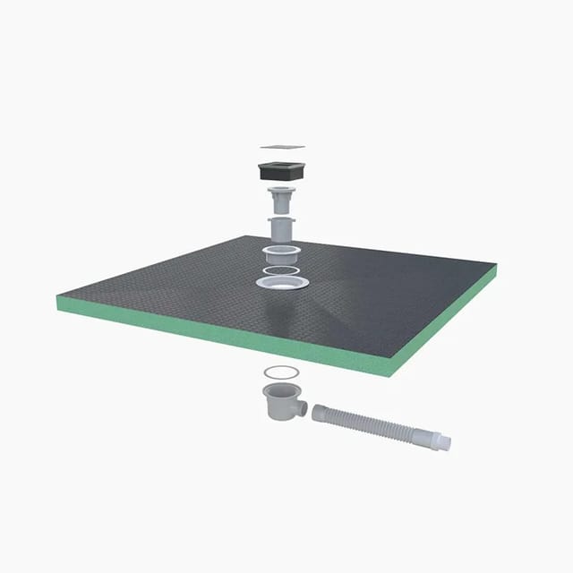 Duschparadies XPS Platten Duschplatte Fliesenplatte 80x80x4cm Duschwanne Duschtasse für Duschkabine Dusche Quadrat mit Ablaufabdeckung Ablaufgarnitur