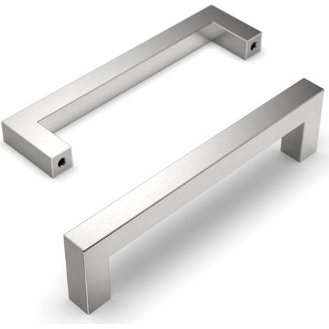 Set Mit 10 Küchenschrankgriffen, 128 Mm Lochabstand, Edelstahl, Küchenschrankgriffe, Schrankgriffe, Küchentürgriffe, Küchenmöbelgriffe