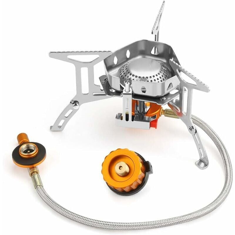 Réchaud De Camping, Portable 3500w Réchaud Gaz Pliable Brûleur À Gaz Anti-vent Avec Bouton D'Allumage Our Randonnée/outdoor/pique-nique/barbecue/randonnée/trekking