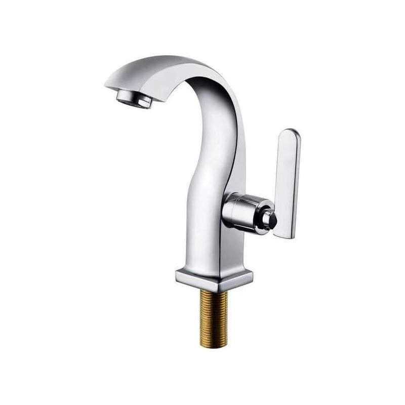 Verchromter Einhebel-kaltwasserhahn Für Waschbecken, Kupferhahn, Einzelauslauf, Waschbecken, Badewanne, Kaltwasserhahn Für Haus- Und Gartenzubehör