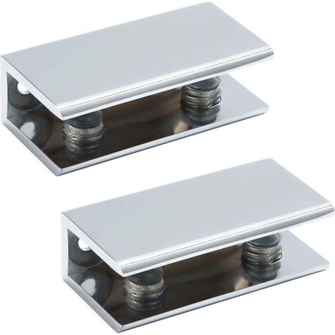 Glasregalklemme 8–12 Mm, Polierter Edelstahl, Tragkraft Bis Zu 30 Kg, Wandhalterung (2 Stück)