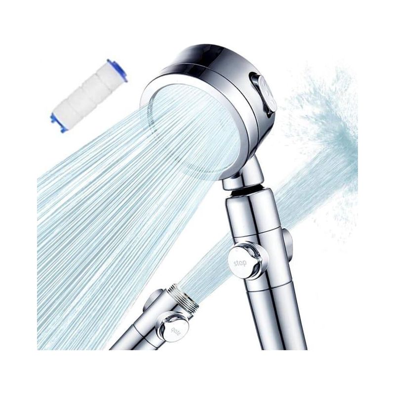 Hochdruck-duschkopf, Einstellbarer Duschstrahl Mit 3 Einstellungen Und Durchflussregler, Wassersparende Strahlart Mit Verstellbarem Winkel