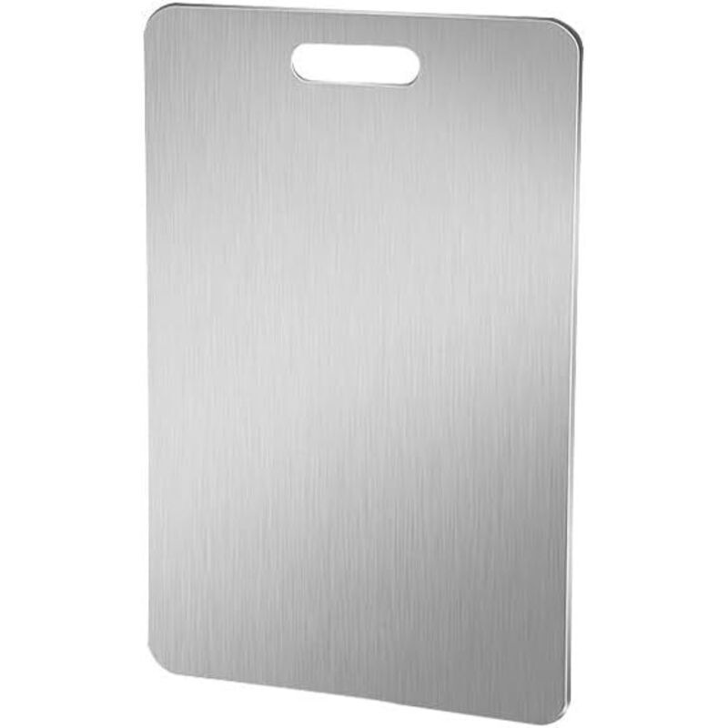 Bardusch-lot De 4 Planches À Découper En Titane S304 En Acier Inoxydable - 25 X 15 Cm - Anti-moisissure Et Antibactérienne - Qualité Alimentaire Double Face - Pour Viande, Légumes, Fruits, Pain