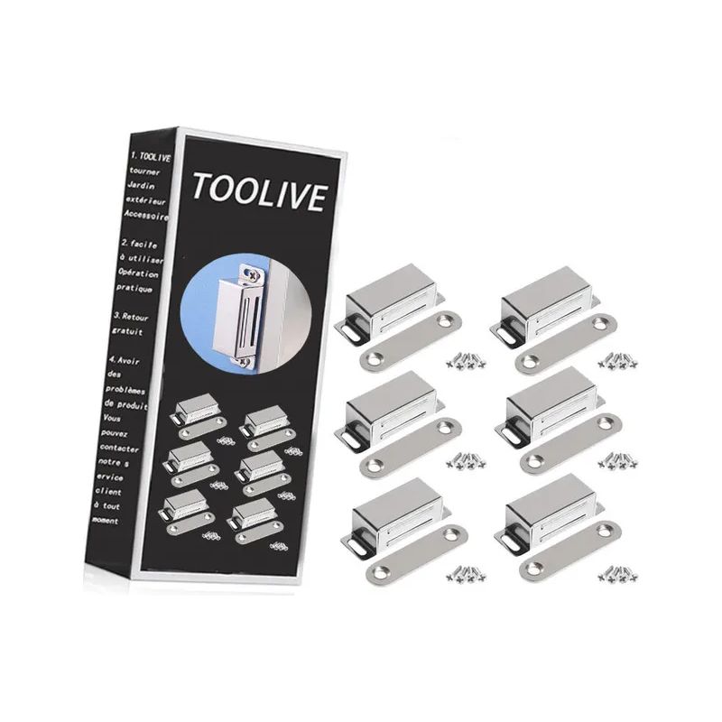 Magnetischer Möbeltürmagnet 10 Kg, Starker Edelstahl-schrankmagnet (6 Stück) (edelstahlschrauben)