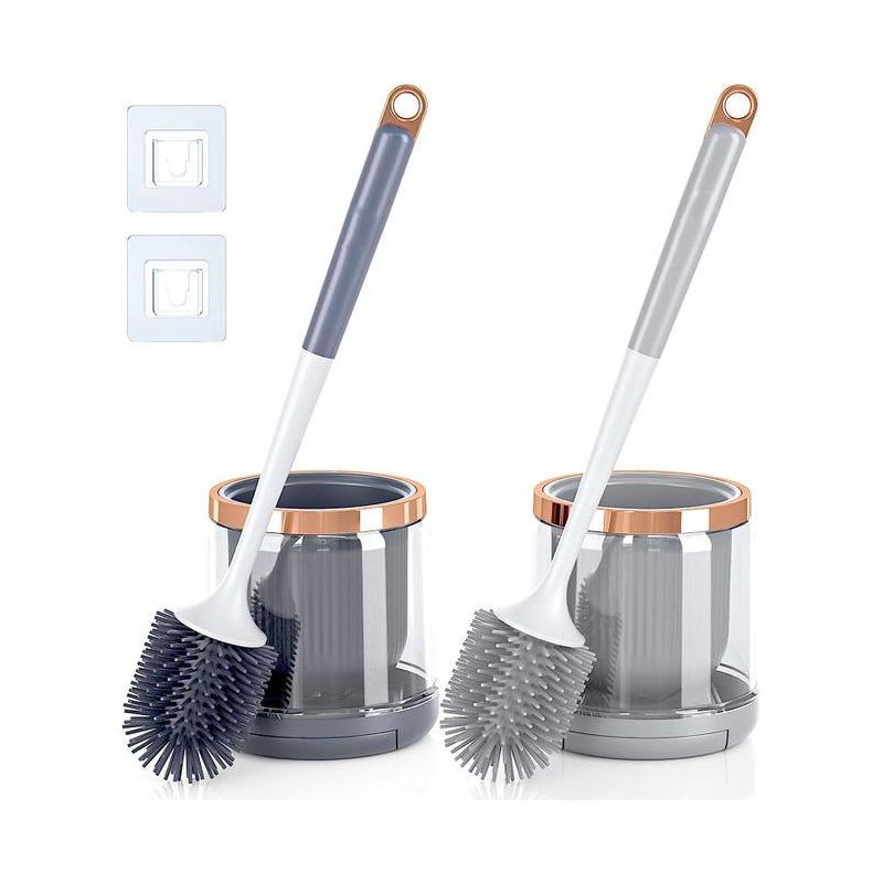 Set Mit 2 Toilettenbürsten Und Halter Mit Pinzette Mit Langem Griff, Toilettenbürste Zur Gründlichen Reinigung