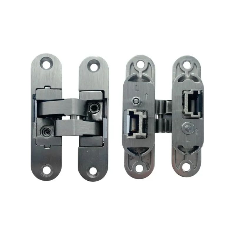 Unsichtbares Linkes Scharnier, Oberfläche Aus Satiniertem Zamak, Verstellbar, 3 Abmessungen, 95 X 2 3/6 - Secury-t