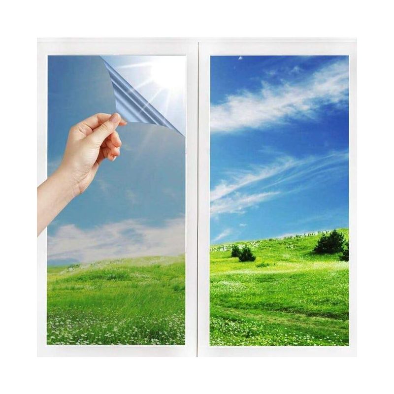 Einweg-spiegelfolie Für Fenster, Uv-beständig, Hitzebeständig, Blendfrei, Temperaturregulierend, Reflektierende Klebefolie (40 X 200 Cm)