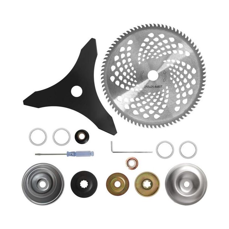 Freischneiderklinge Mit Hartmetallspitze, Unkrauttrimmerklinge Aus Stahl, Kompatibel Mit (2 Verschiedenen Adaptersets)