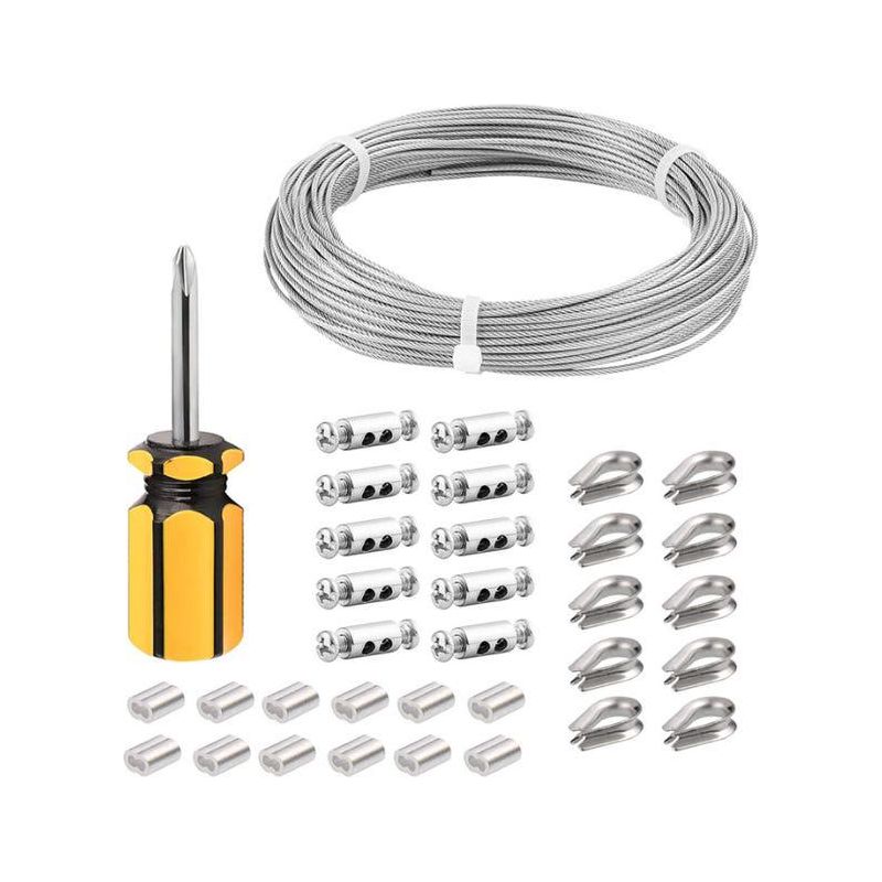 Mm 30 M Stahlseil 304, Ummanteltes Stahlseil, Stahlseil Mit Spannvorrichtung, Edelstahlseil, Wäscheleinenspanner, Stahlseilklemme, Edelstahlseilklemme