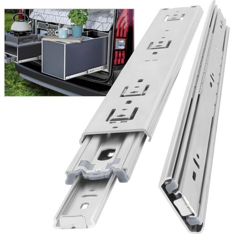 Schwerlast-schubladenschienen, Tragfähigkeit Bis Zu 68 Kg, Ohne Verriegelung, 800 Mm Auszug, 1 Paar (2 Stück)