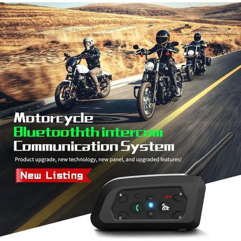 V6 Pro Motorrad-intercom, Bluetooth-motorradhelm-intercom, Verbindet Bis Zu 6 Fahrer Beim Motorradfahren, Skifahren Und Bergsteigen. (1 Stück)