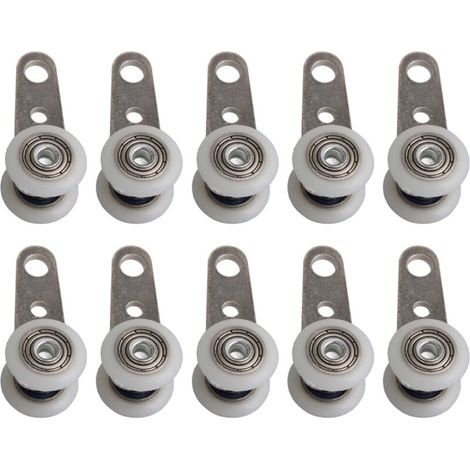 Set Mit 10 Metall-/kunststoffrollen, 4,5 X 1,9 Cm – Tragkraft 20 Kg – Für Terrassen- Und Schiebetüren – Leichtgängig