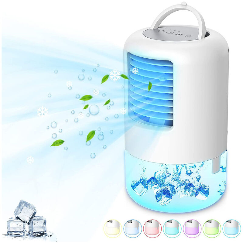 500 Ml Tragbare Klimaanlage, 3-in-1 Tragbare Klimaanlage/lüfter/luftbefeuchter, Energieeffiziente Mini-klimaanlage, Persönlicher Luftkühler, 3 Windmodi/2 Timer-einstellungen (standardstecker)
