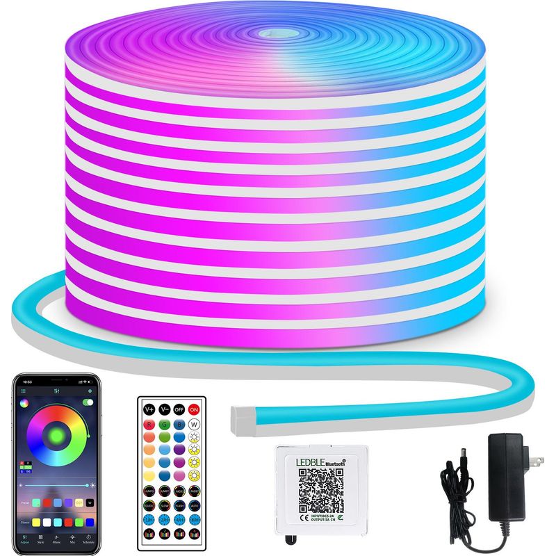 Rgb-led-neonstreifen, 5 M – 300 Leds, App-/fernbedienungssteuerung, Ip65 Wasserdicht