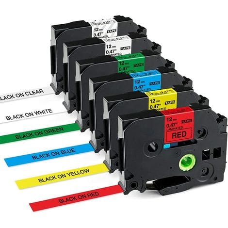 Kompatible Bandkassette Für Brother P-touch Tze-231, Tze-131, Tze-431, Tze-531, Tze-631, Tze-731, Tze Tz-band, 12 Mm Nachfüllpackung Für P-touch 1000, Pt, H100lb, H107, H110, E100, 1005, 1250 Etikette