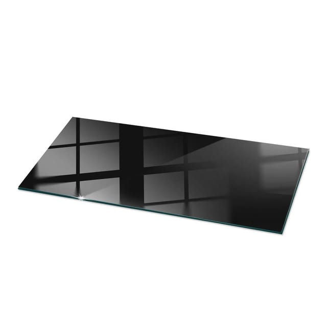 Tulup Tischplatte Farbe Schwarz Glatt Tischplatte aus Glas 125x50 cm Schwarz Tischplatte Tischplatte Rechteckig Glas für Tischplatte