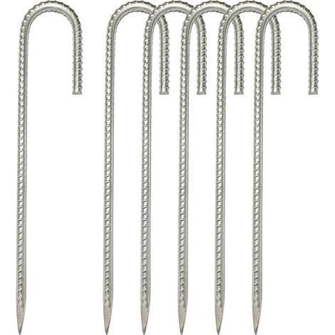 Ahlsen 30 Cm Robuste, Verzinkte Stahl-erdanker Mit J-haken Für Trampolinzelte – Geeignet Für Campingplätze, Gärten, Unterstände Und Schaukeln
