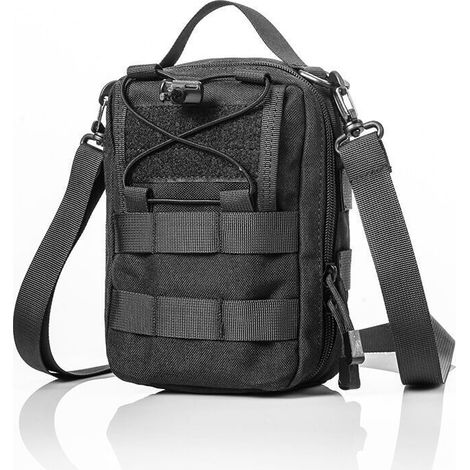 Militärisches Erste-hilfe-set, Sanitätstasche, Taktische Tasche, Erste-hilfe-set, Edc-etui Für Cs-kriegsspiele, Wandern, Klettern (01 Schwarz)
