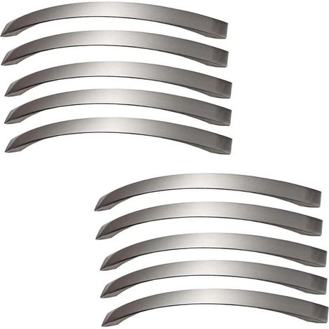 Set Mit 10 Küchenschrankgriffen – Verchromt – Türgriffe Aus Gebürstetem Nickel, Küchengriffe Aus Edelstahl, 192 Mm Lochabstand