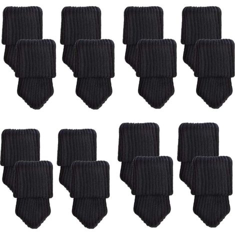 Filz-stuhlsocken Für Möbel - 16 Stück Stuhlsocken Zum Schutz Der Stuhlbeine, Elastische Stuhlbeinüberzüge, Stuhlbeinschoner Zum Schutz Vor Kratzern Und Geräuschen (schwarz)